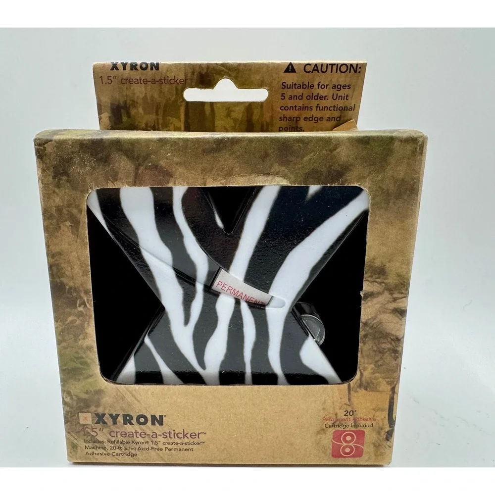 Xyron Create-a-Sticker 1.5 Inch Machine Zebra Print Permanent Adhesive New